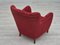 Danish Relax Armchair in Red Cotton & Wool, 1960s 6