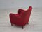 Danish Relax Armchair in Red Cotton & Wool, 1960s 5