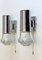 Chomed and Glass Wall Lamps from Hillebrand Lighting, 1970s, Set of 2 2