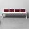 4-Seater Bench in Wood and Velvet, 1950s 4