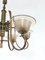 Lámpara de araña vintage de seis brazos de latón y vidrio soplado marrón atribuida a Paolo Buffa, años 30, Imagen 7