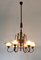 Vintage Six-Arm Brass and Brown Blown Glass Chandelier attributed to Paolo Buffa, 1930s 2