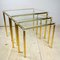 Vintage Golden Coffee Tables, Italy, 1970s, Set of 3 1