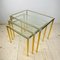 Vintage Golden Coffee Tables, Italy, 1970s, Set of 3 2