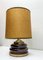 Mid-Century Modern Double Bubble Brown Glass Table Lamp, Italy, 1970s 2