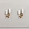 Teak and Brass Wall Sconces in the style of Lunel, 1960s, Set of 2 1