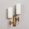 Teak and Brass Wall Sconces in the style of Lunel, 1960s, Set of 2 5