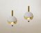Opaline and Brass Wall Lights, Set of 2, Image 4