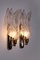 Lámparas de pared vintage de cristal de Murano en forma de hoja, Italia, años 70. Juego de 2, Imagen 3