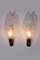 Vintage Murano Glass Wall Lamps in Leaf Shape, Italy, 1970s, Set of 2 1