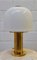 Mushroom Tischlampe aus Messing & Glas von Glashutte Limburg 1