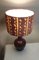Lampe de Bureau Vintage avec Socle en Céramique Bordeaux et Abat-Jour en Tissu Fait Main par Lamplove, 1970s 5