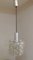 Lampada da soffitto vintage con paralume in plastica trasparente a rilievo su supporto in plastica color argento, anni '70, Immagine 2