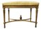 French Gilt Wood Window Seat with Gilt Carved Floral Motifs with Damask Silk 1
