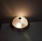 Vintage Flat Ceiling Lamp with Relief Glass Bowl on Gold-Colored Metal Mount, 1980s 3