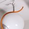 Pendant Lamp in Orange Metal and Three Glass Bowls 2