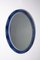 Italian Blue Glass Wall Mirror by Metalvetro, Label, 1975, Image 1