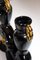 Mid-Century Candlesticks in Black and Gold Earthenware, 1950s, Set of 2 5