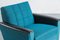 Vintage Blue Fabric and Leatherette Armchairs on Wheels, Germany, 1970s, Set of 2 4