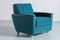 Vintage Blue Fabric and Leatherette Armchairs on Wheels, Germany, 1970s, Set of 2, Image 3