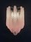 Vintage Pink Glass Petals Drop Wall Sconce, 1990, Set of 2 14