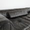 Black Leather Patchwork Modular Sofa from de Sede, 1970s, Set of 5 12
