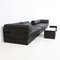 Black Leather Patchwork Modular Sofa from de Sede, 1970s, Set of 5 5