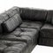 Black Leather Patchwork Modular Sofa from de Sede, 1970s, Set of 5 15