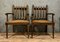 Exquisite Gothic Walnut Armchairs, 1850s, Set of 2 5
