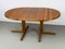 Danish Round Teak Dining Table with Extensions, 1970s 6