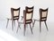 Vintage Italian Dining Chairs in Beige Skai and Wood, 1950s, Set of 4 3
