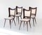 Vintage Italian Dining Chairs in Beige Skai and Wood, 1950s, Set of 4 1