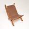 Vintage Danish Leather Lounge Chair attributed to Bramin, 1970s 8