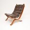 Vintage Danish Leather Lounge Chair attributed to Bramin, 1970s 5