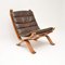 Vintage Danish Leather Lounge Chair attributed to Bramin, 1970s 1