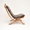 Vintage Danish Leather Lounge Chair attributed to Bramin, 1970s 3