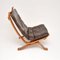 Vintage Danish Leather Lounge Chair attributed to Bramin, 1970s 4