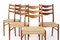 Mid-Century Teak Dining Chairs with Papercord Seats from Glyngøre Stolefabrik, 1960s, Set of 5, Image 10