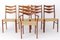 Mid-Century Teak Dining Chairs with Papercord Seats from Glyngøre Stolefabrik, 1960s, Set of 5, Image 1