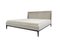 Italian Bed in Nubuck and Quinoa Boucle Fabric with Wooden Legs from Kabinet 1