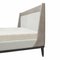 Italian Bed in Nubuck and Quinoa Boucle Fabric with Wooden Legs from Kabinet 2