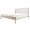 Italian Bed in Nubuck and Velvet with Wooden Legs from Kabinet 1