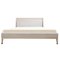Italian Bed in Nubuck and Velvet with Wooden Legs from Kabinet 3