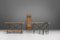 Tavolino industriale con struttura in metallo e ripiano in legno, Belgio, anni '20, Immagine 12
