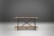 Tavolino industriale con struttura in metallo e ripiano in legno, Belgio, anni '20, Immagine 3