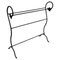 Italian Wrought Iron Towel Rack Rail with Curved Leaf Decor Legs, 1890s, Image 1