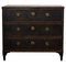 Antique Gustavian Style Chest in Black Pine with Drawers 1