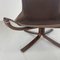 Midcentury Tan Leather Low Backed Falcon Chair by Sigurd Resell 9