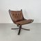 Midcentury Tan Leather Low Backed Falcon Chair by Sigurd Resell 1