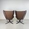 Vintage Leather High Backed Falcon Chairs by Sigurd Resell, Set of 2 10